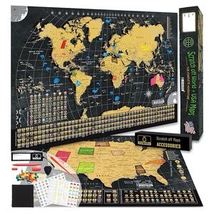 Scratch Off World and USA Maps